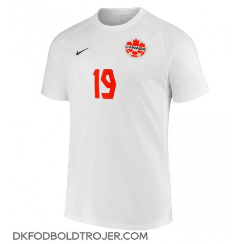 Billige Canada Alphonso Davies #19 Udebane Fodboldtrøjer VM 2022 Kortærmet